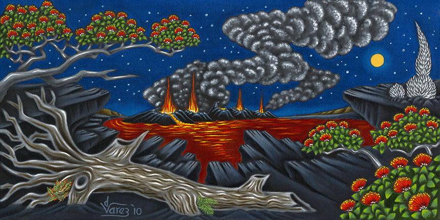 119 Crater at Night by Hawaiʻi Artist Dietrich Varez – Dietrich