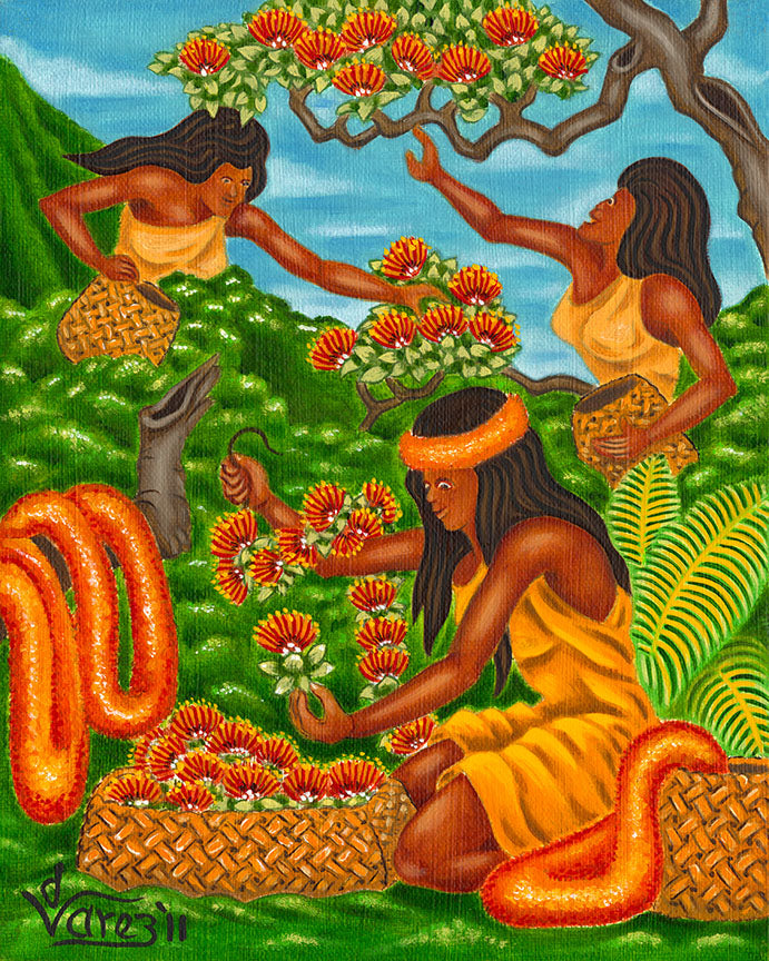 140 Making Lehua Blossom Lei's by Hawaiʻi Artist Dietrich Varez