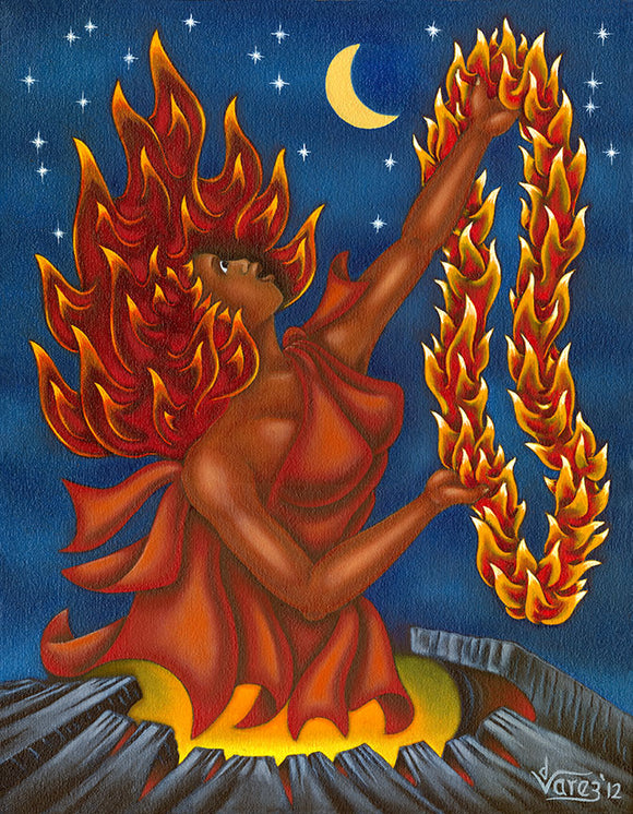 159 Pele and her Lei of Fire by Hawaii Artist Dietrich Varez