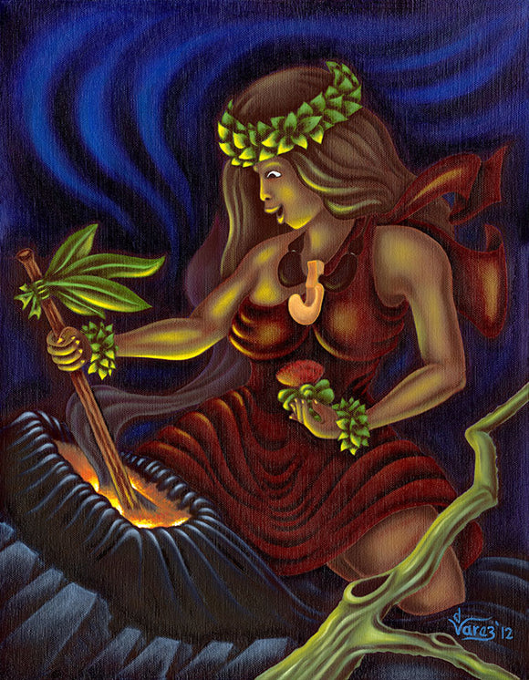 161 Pele with Pa'oa by Hawaii Artist Dietrich Varez
