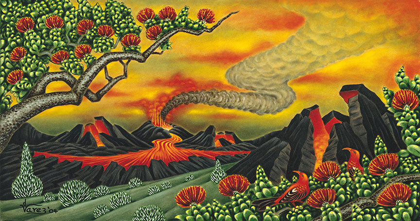 74 Volcano at Dusk by Hawaiʻi Artist Dietrich Varez – Dietrich