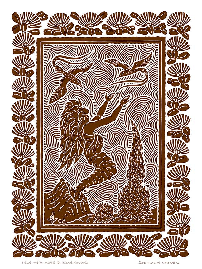 L114 Pele with Koae and Silversword by Hawaiʻi Artist Dietrich