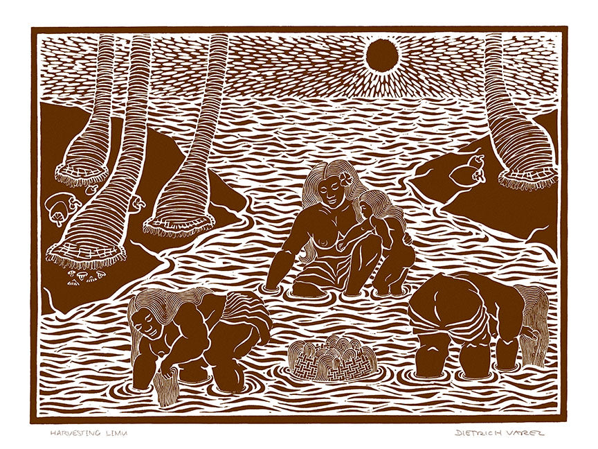 L42 Harvesting Limu by Hawaiʻi Artist Dietrich Varez – Dietrich