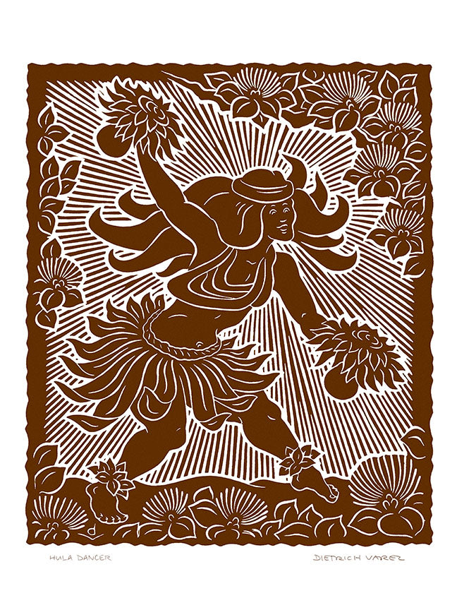 【額装付き】HULA Dietrich Varez 2006 ハワイ アート L82 Hula Dancer by Hawaiʻi Artist Dietrich Varez – Dietrich Varez