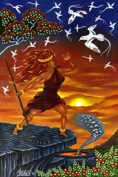 125 Pele at Sunset with Tropicbirds by Hawaiʻi Artist Dietrich