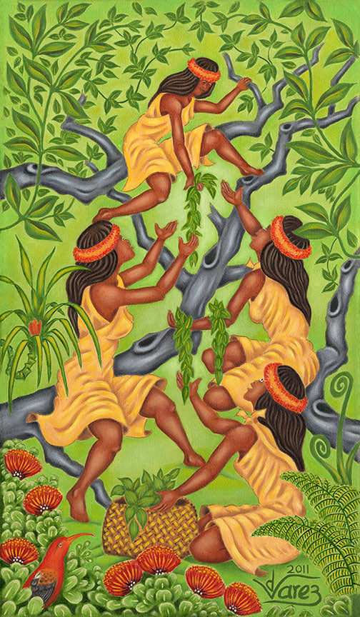 127 Four Maile Sisters by Hawaii Artist Dietrich Varez