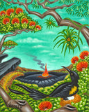 137 'O'o Bird at the Crater by Hawaii Artist Dietrich Varez