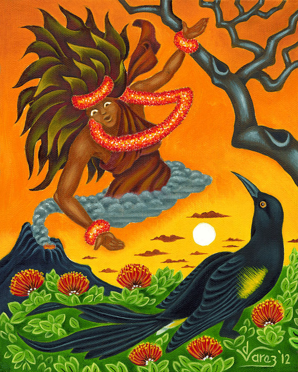151 Pele and the 'O'o Bird by Hawaii Artist Dietrich Varez
