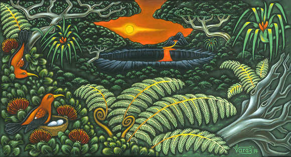 190 Serene Sunset in Volcano by Hawaii Artist Dietrich Varez