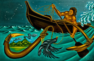 20 Maui the Fisherman by Hawaii Artist Dietrich Varez
