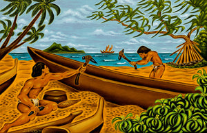 36 The Canoe Makers by Hawaii Artist Dietrich Varez