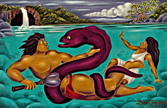 3 Maui Defeating the Eel by Hawaii Artist Dietrich Varez