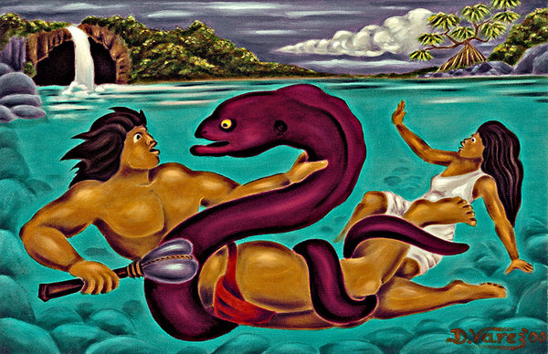 3 Maui Defeating the Eel by Hawaiʻi Artist Dietrich Varez