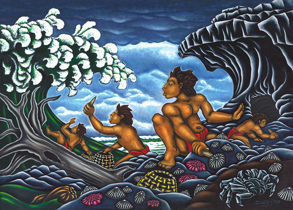68 Picking 'Opihi by Hawaii Artist Dietrich Varez