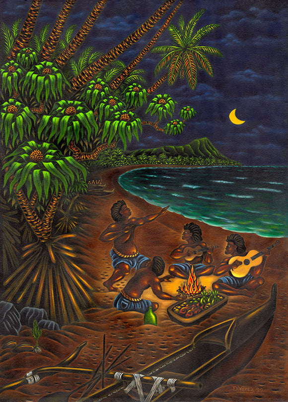 69 Waikiki Night by Hawaii Artist Dietrich Varez