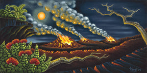 71 Full Moon at Volcano by Hawaii Artist Dietrich Varez