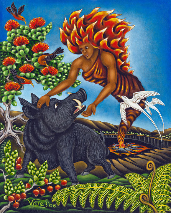 86 Pele and Kamapua'a by Hawaii Artist Dietrich Varez