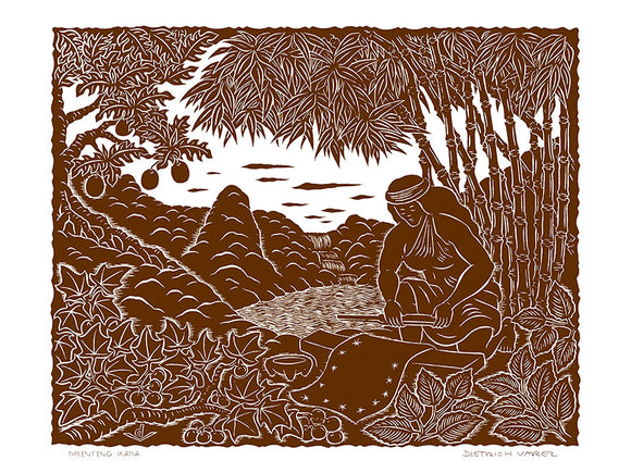 L78 Printing Kapa by Hawaii Artist Dietrich Varez